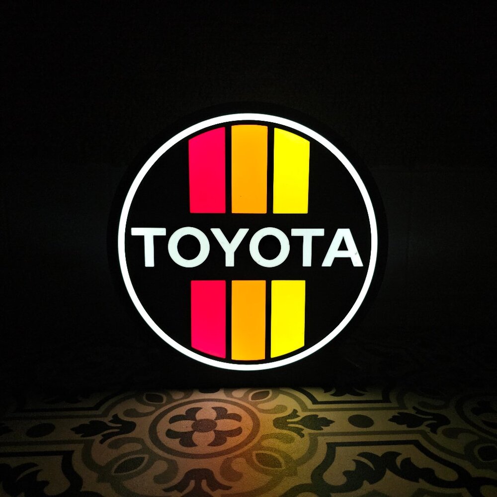 Retro Toyota LED Lightbox Sign – 3D Printed Fan Art